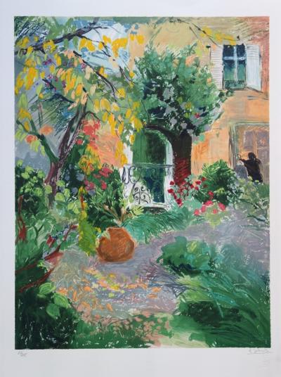 Nancy DELOUIS : Le jardin provençal au printemps - Lithographie originale signée 2