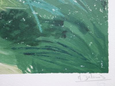 Nancy DELOUIS : Le jardin provençal au printemps - Lithographie originale signée 2