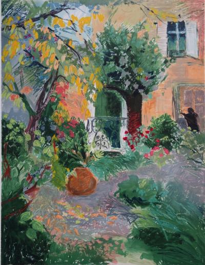 Nancy DELOUIS : Le jardin provençal au printemps - Lithographie originale signée 2