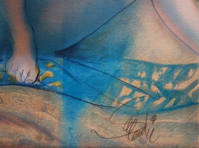 Jean-Baptiste VALADIE : Brise bleue, Mère et fille - Lithographie originale signée 2