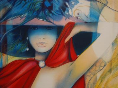 Jean-Baptiste VALADIE : La cape rouge - Lithographie originale signée 2