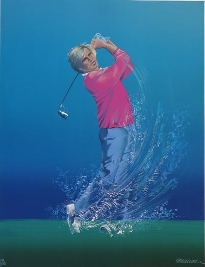 Pierre-Jean COUARRAZE : Golf, Birdy - Lithographie originale signée 2