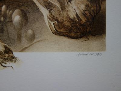 Roland CAT : Randonnée Mycologique - Lithographie originale signée 2