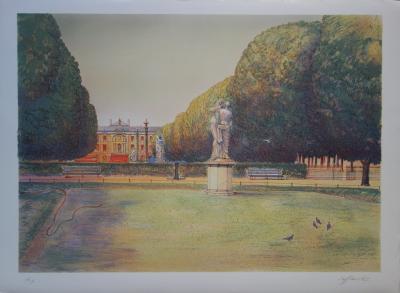 Rolf RAFFLEWSKI : Jardin de Paris au Baiser - Lithographie originale signée 2