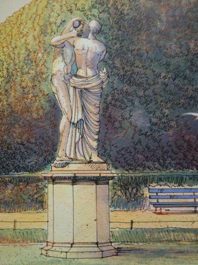 Rolf RAFFLEWSKI: Jardin de Paris au Baiser - Original signed lithograph 2