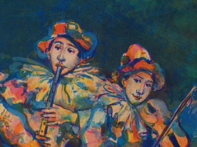 Walter SPITZER : Les saltimbanques musiciens - Lithographie originale signée 2