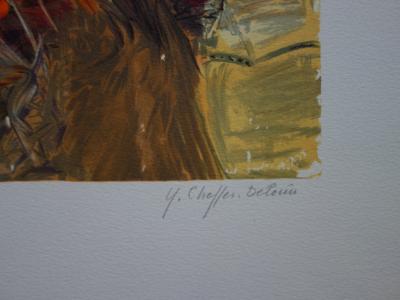 Yvonne CHEFFER DELOUIS: Reading in the boudoir - Original signed lithograph 2