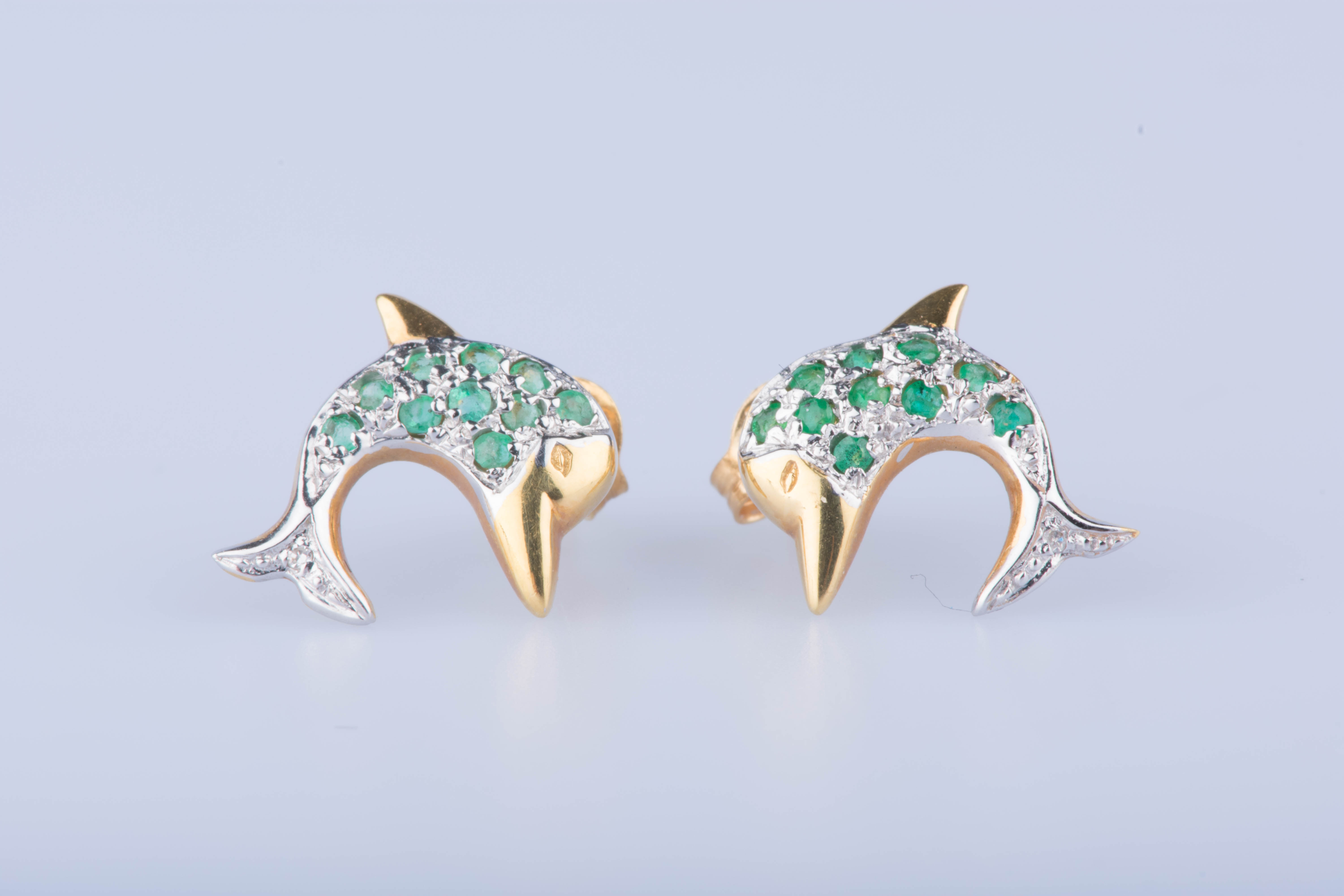 Clous D Oreilles Or Jaune 18k Dauphin 557036