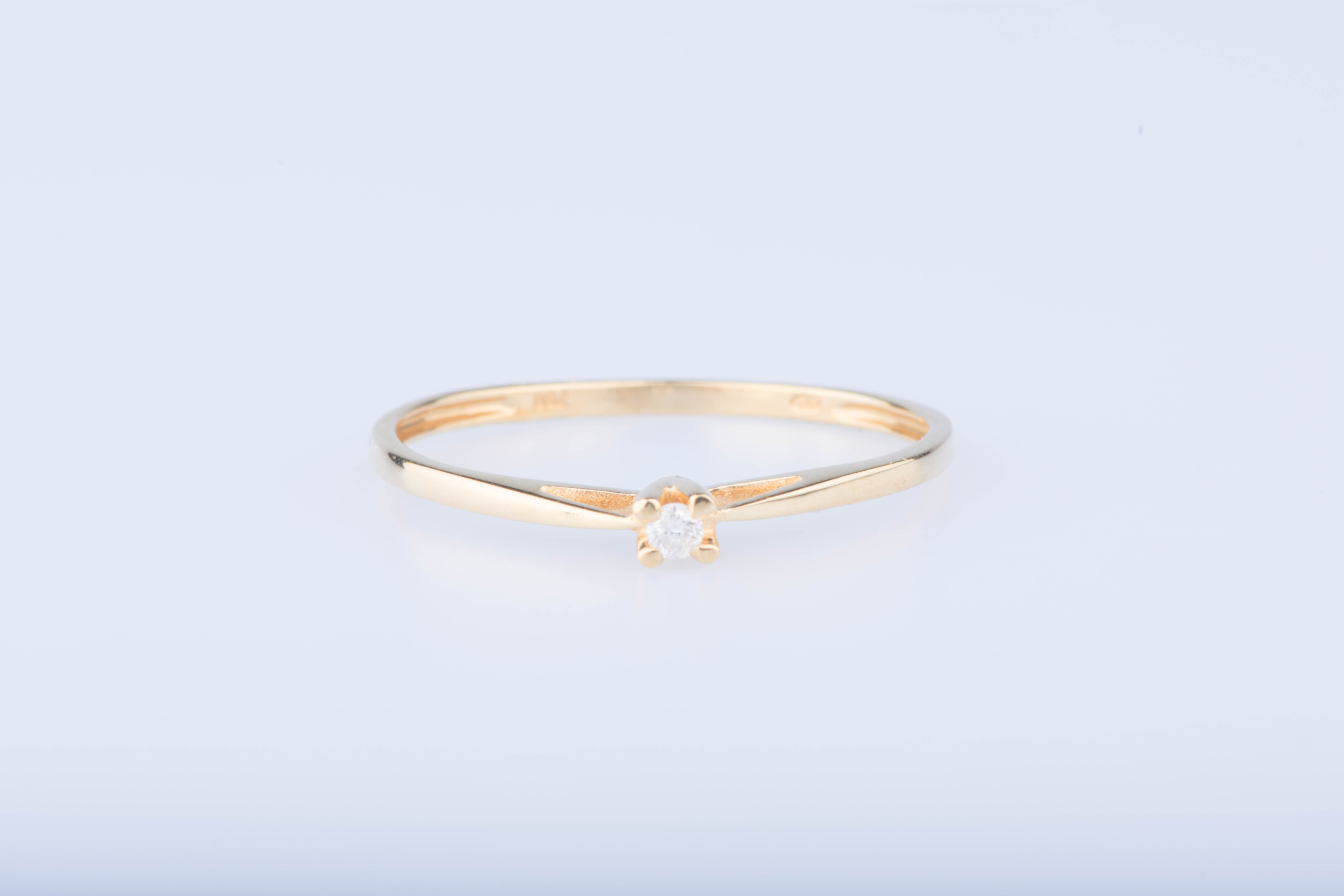 Bague Solitaire Or Jaune 18ct Ancienne - Diamant 0.38ct, Taille N (US 6 3/4)