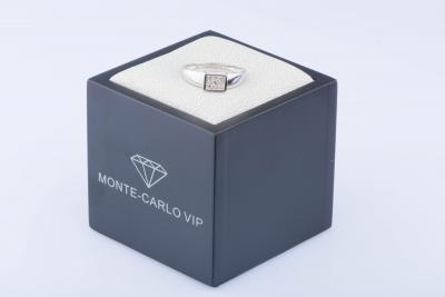 Bague en or blanc 18 ct 4 diamants env. 0,04 ct 2