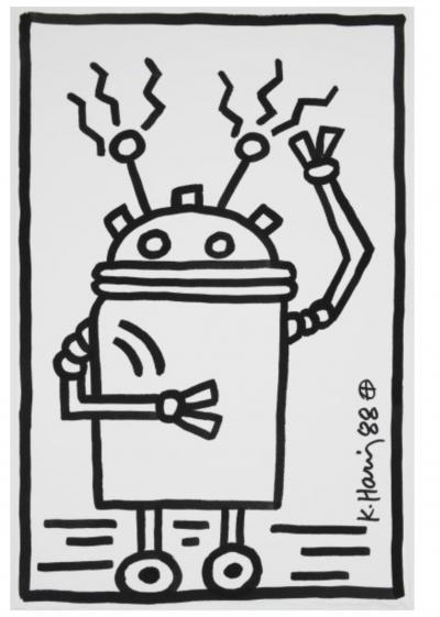 KEITH HARING - Dessin signé et daté 2