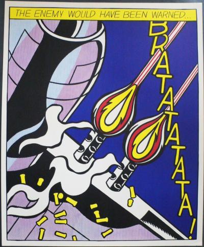 Roy LICHTENSTEIN (1923-1997) As I opened fire 1966 - Rare Tryptique signé 2