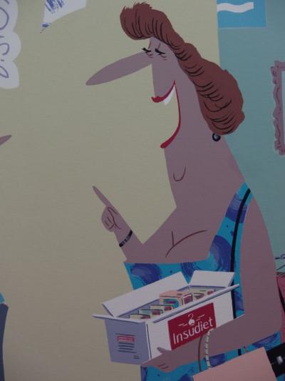 Voutch (Olivier Vouktchevitch dit) : Maillot de bain brésilien taille 38 -Lithographie signée 2