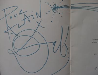 Salavador Dali : Dédicace autographe avec dessin - Signée 2