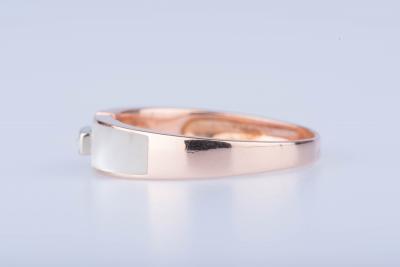 Bague en or rose 18 carat 1 diamant env. 0,01 ct entouré de nacre 2