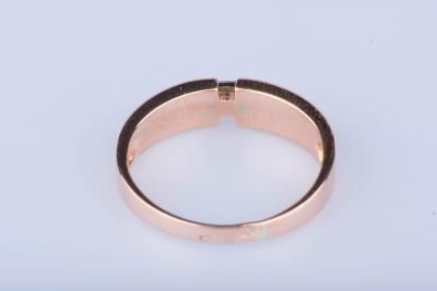 Bague en or rose 18 carat 1 diamant env. 0,01 ct entouré de nacre 2