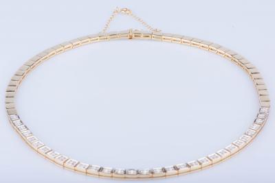 Collier en or jaune 18 ct 124 diamants env. 1,24 ct au total 2