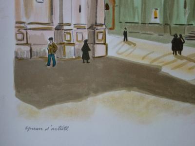 Yves BRAYER : La place des Cathédrales au Kremlin, Lithographie originale signée 2