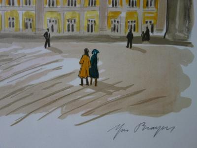 Yves BRAYER : La place des Cathédrales au Kremlin, Lithographie originale signée 2