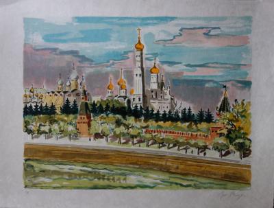 Yves BRAYER : Monastère orthodoxe, Lithographie originale signée 2