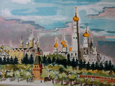 Yves BRAYER : Monastère orthodoxe, Lithographie originale signée 2