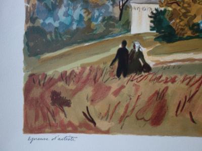 Yves BRAYER : L’automne doré russe, Lithographie originale signée 2