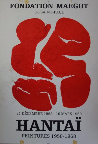 Simon HANTAI : Composition rouge - Lithographie originale 1968 2