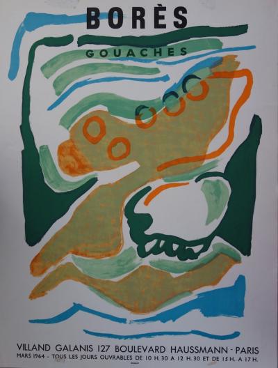 Francisco BORES : Compositon abstraite - Lithographie originale - Mourlot 1964 2