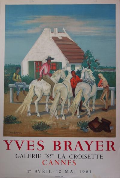 Yves BRAYER : Les cavaliers - Lithographie originale signée - 1961 2