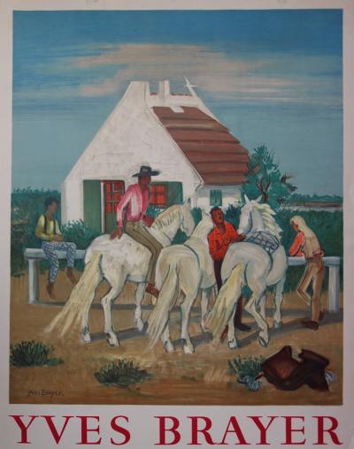 Yves BRAYER : Les cavaliers - Lithographie originale signée - 1961 2