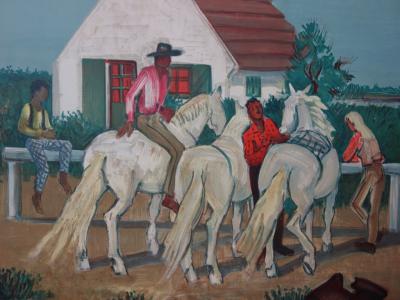 Yves BRAYER : Les cavaliers - Lithographie originale signée - 1961 2
