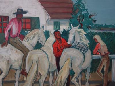 Yves BRAYER : Les cavaliers - Lithographie originale signée - 1961 2