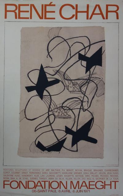 Georges BRAQUE : René Char, Composition aux oiseaux - Lithographie - Maeght 1971 2