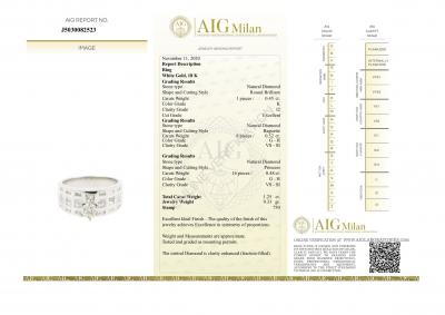 Bague en or blanc 18 carats sertie de diamants d’un total de 1,25 carats. 2