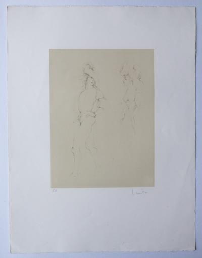 Leonor FINI - Homme en galante compagnie - Gravure originale signée 2