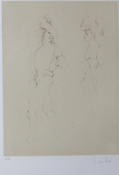 Leonor FINI - Homme en galante compagnie - Gravure originale signée 2