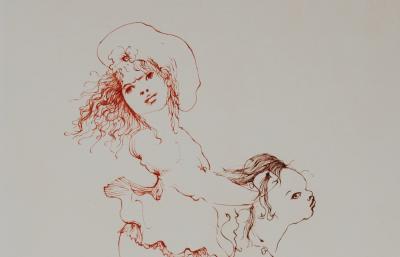 Leonor FINI : A califourchon - Gravure originale signée, Comtesse de Ségur 2