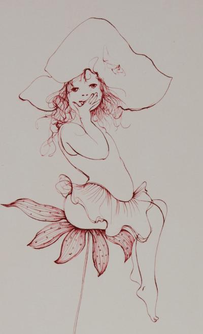 Leonor FINI : Jeune fille sur sa fleur; Gravure originale signée, Comtesse de Ségur 2