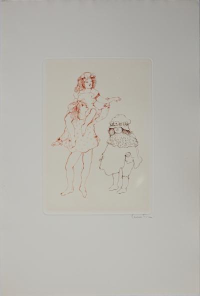 Leonor FINI : Je te tire la langue; Gravure originale signée, Comtesse de Ségur 2