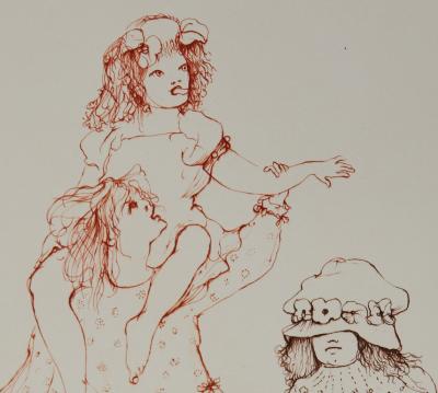 Leonor FINI : Je te tire la langue; Gravure originale signée, Comtesse de Ségur 2