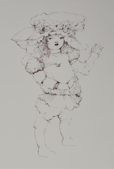 Leonor FINI : Jeune fille au chapeau - Gravure originale signée, Comtesse de Ségur 2