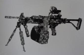 Death NYC - Mitrailleuse LV M249, 2017 - Sérigraphie signée au crayon 2