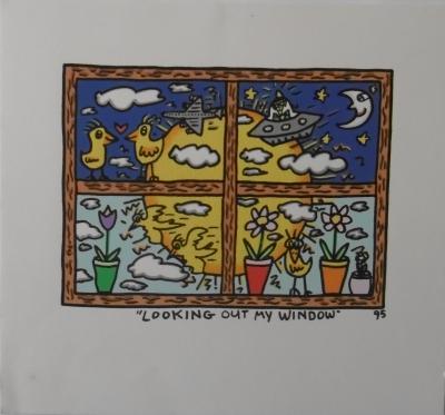 James RIZZI - Looking out my window, 1995 - Lithographie 2