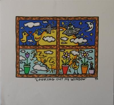 James RIZZI - Looking out my window, 1995 - Lithographie 2