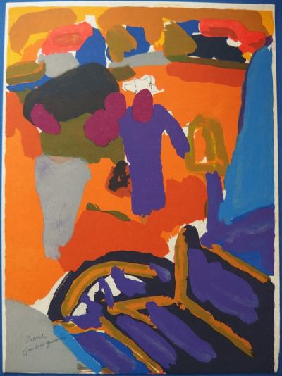 Pierre AMBROGIANI - Retour des champs - Lithographie originale signée 2