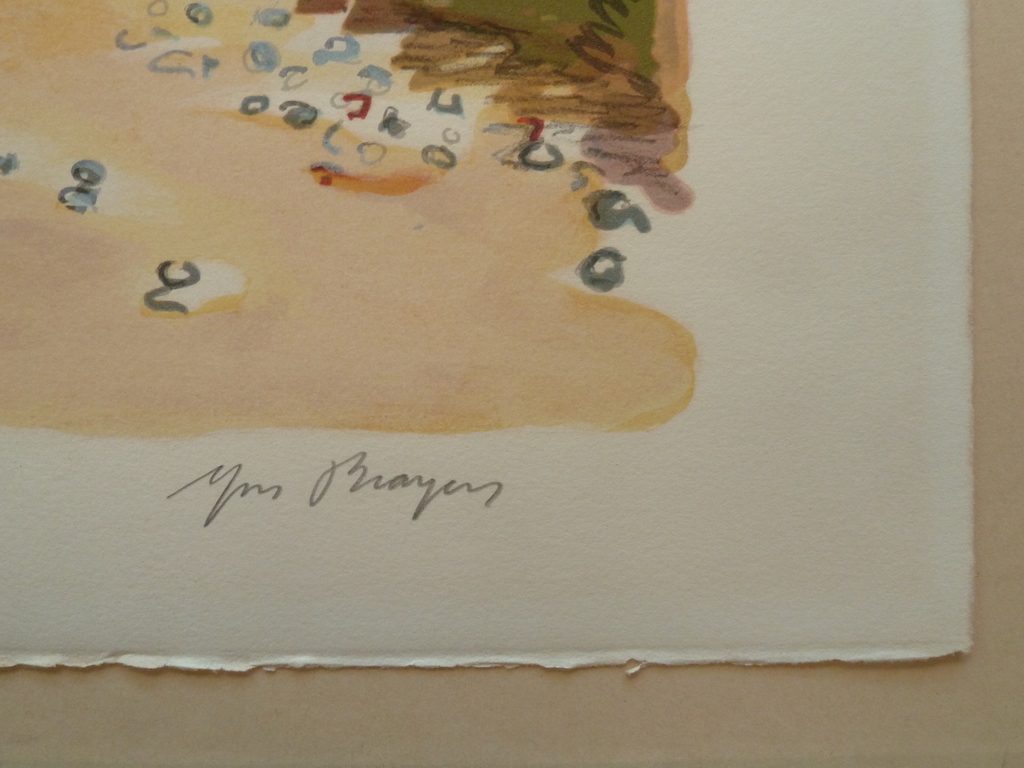 Yves BRAYER - Provence : almond trees in spring, signed lithograph ...