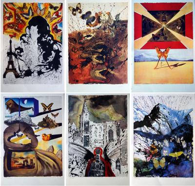Salvador DALI : Suite Papillon, SNCF, 6 lithographies signées (Petits modèles) 2
