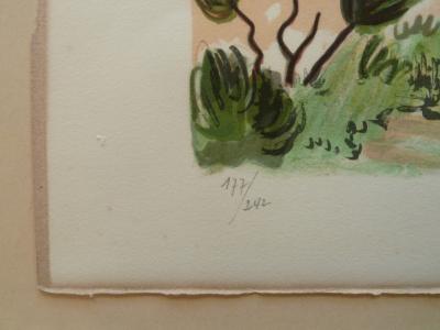 Yves BRAYER - Provence : Les amandiers au printemps - Lithographie signée 2