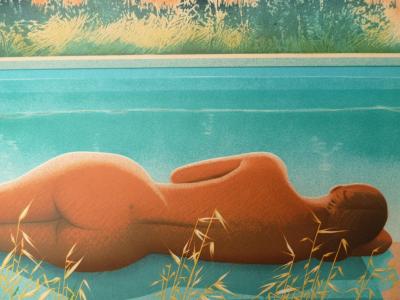Daniel SCIORA - Nu autour de la piscine - Lithographie signée au crayon 2