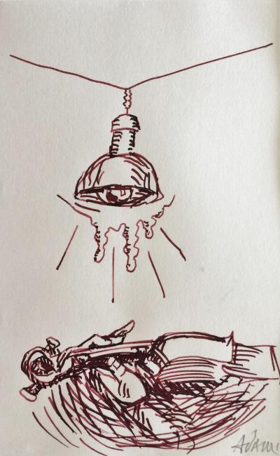 Valerio ADAMI - Violon, 2005 - Encre sur papier signé 2